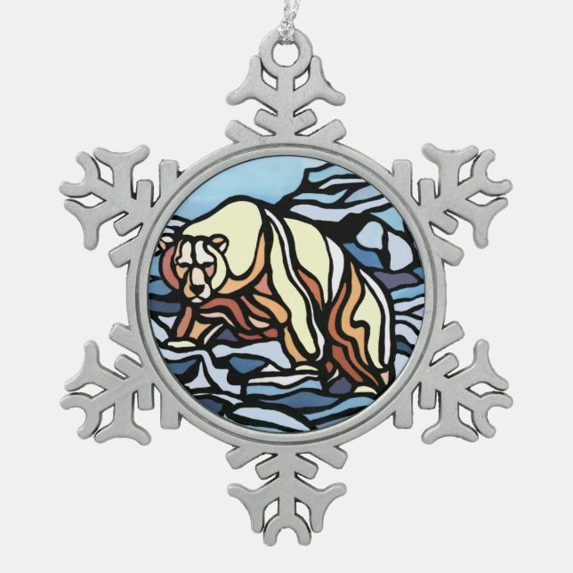 Polar Bear Ornament Holiday Bear Art Decorations (Front)