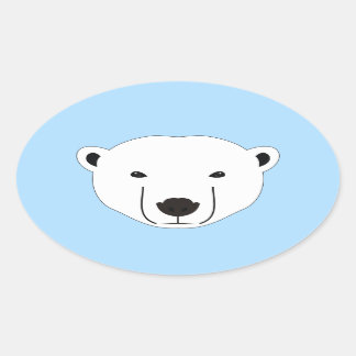 Polar Bear Oval Sticker