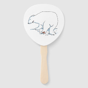 Polar Bear paddle hand fans
