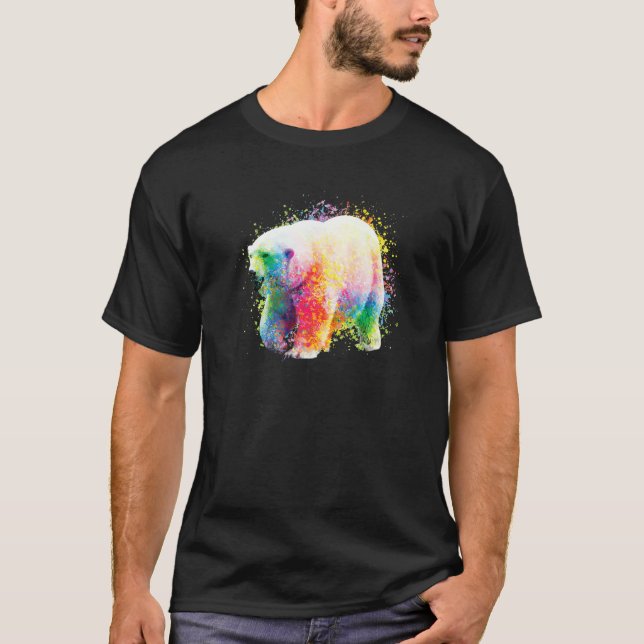 Polar Bear Painting Zookeeper   T-Shirt (Front)