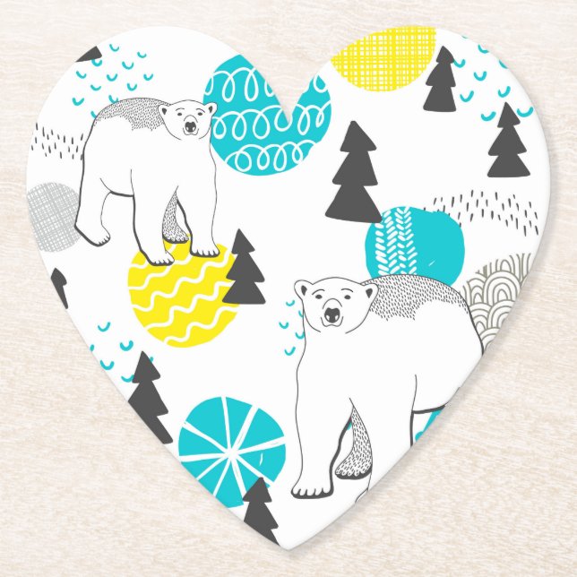 Polar bear paper coaster (Front)