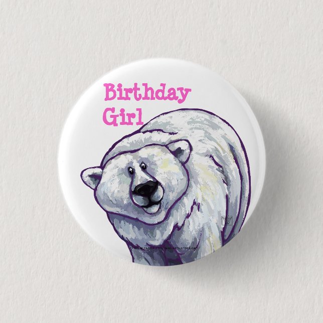 Polar Bear Party Centre 3 Cm Round Badge (Front)