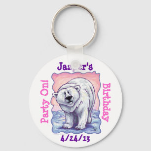 Polar Bear Party Centre Key Ring