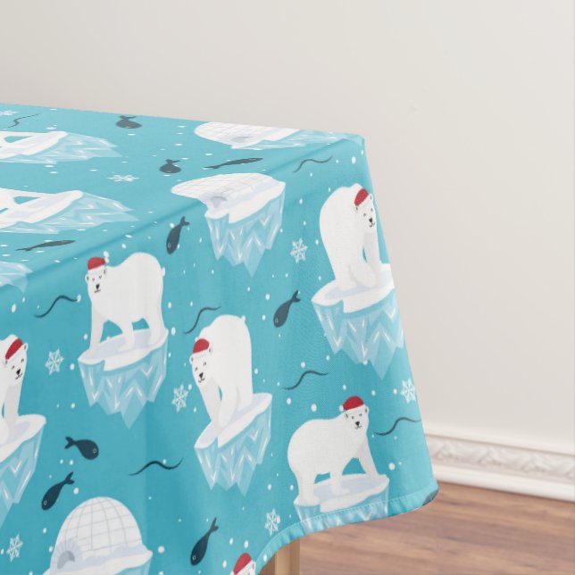 Polar Bear Party Tablecloth (In Situ)