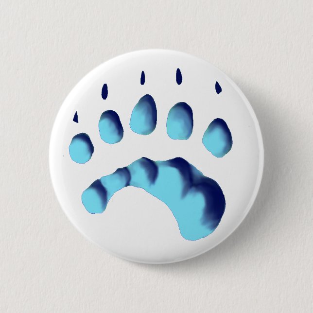Polar Bear Paw Print 6 Cm Round Badge (Front)