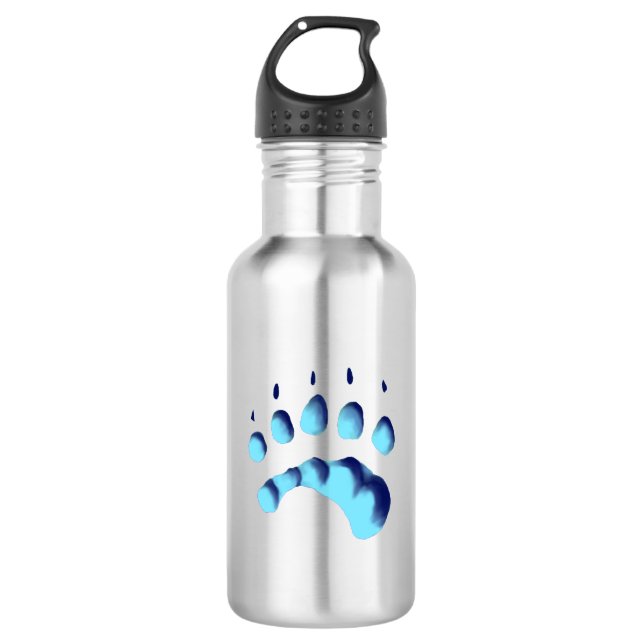 Polar Bear Paw Print 710 Ml Water Bottle (Front)