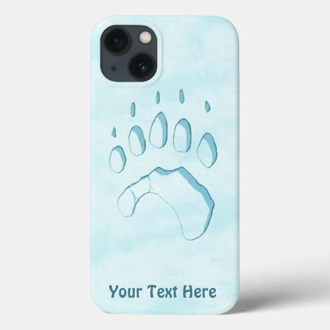 Polar Bear Paw Print Case-Mate iPhone Case (Back)