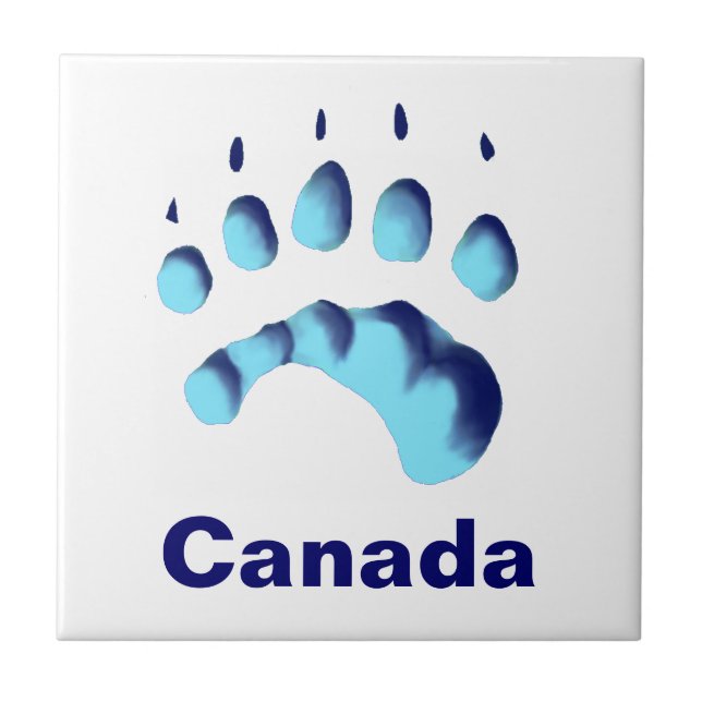 Polar Bear Paw Print Ceramic Tile (Front)