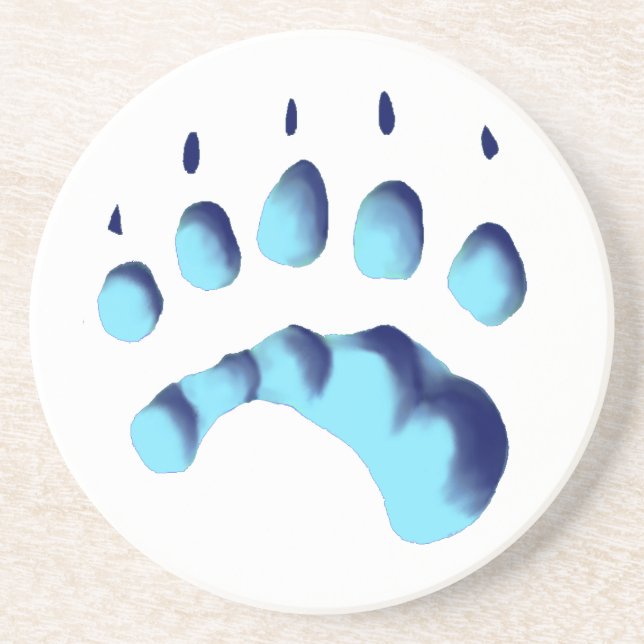 Polar Bear Paw Print Coaster (Front)