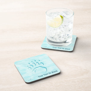Polar Bear Paw Print Coaster
