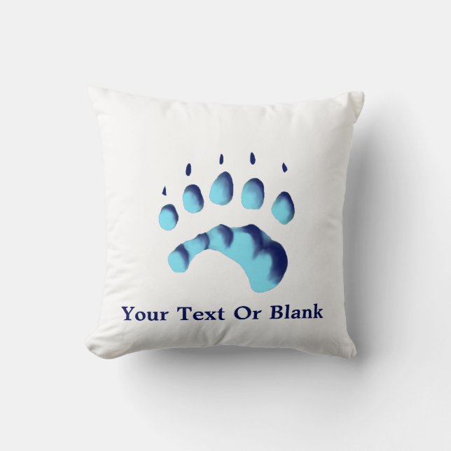 Polar Bear Paw Print Cushion (Front)