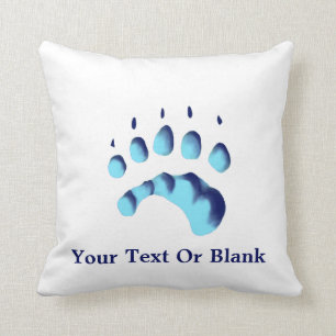 Polar Bear Paw Print Cushion