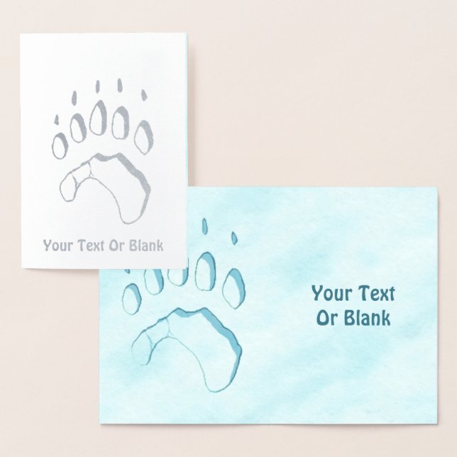 Polar Bear Paw Print Foil Card (Display)
