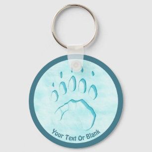 Polar Bear Paw Print Key Ring