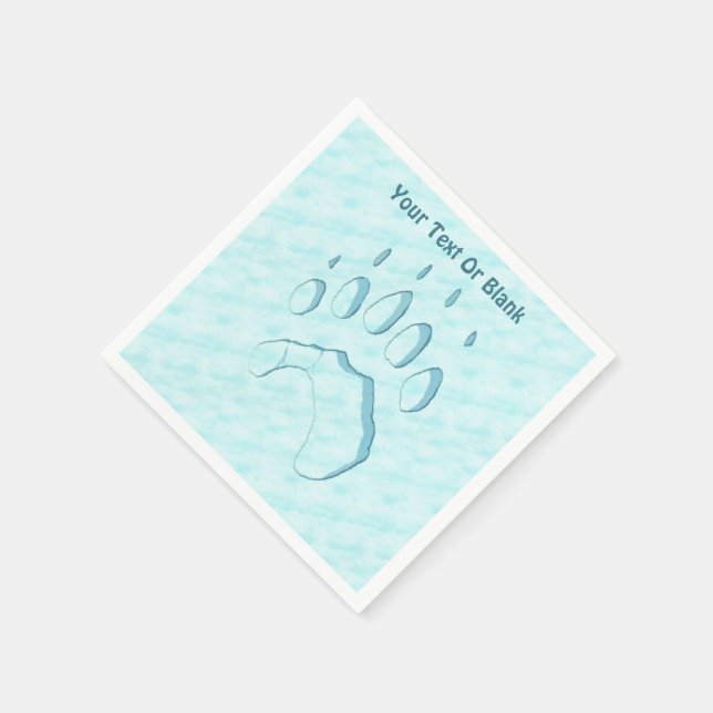 Polar Bear Paw Print Napkin (Corner)