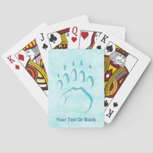 Polar Bear Paw Print Playing Cards