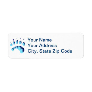 Polar Bear Paw Print Return Address Label