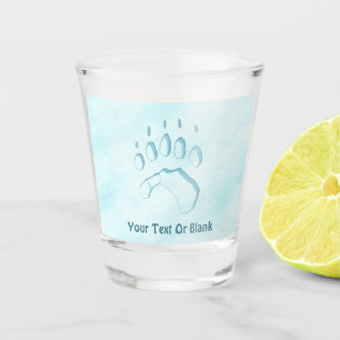 Polar Bear Paw Print Shot Glass