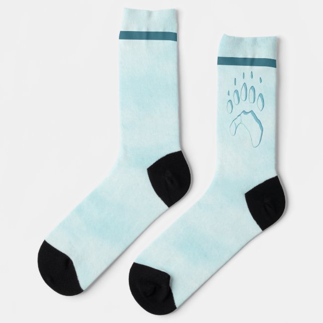 Polar Bear Paw Print Socks (Left)