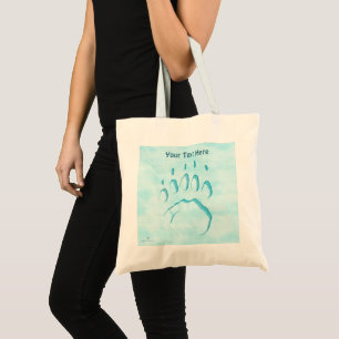 Polar Bear Paw Print Tote Bag