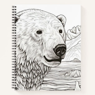 Polar Bear Peaceful Nature Prairie Sketch Drawing Notebook