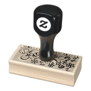 Polar Bear Peppermint Latte Christmas Rubber Stamp