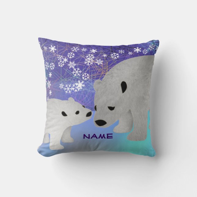 Polar Bear Personalised Cushion (Front)