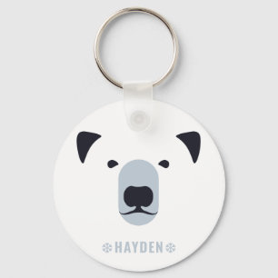 Polar Bear   Personalised Name Key Ring