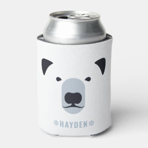 Polar Bear   Personalised Name Keychain Can Cooler