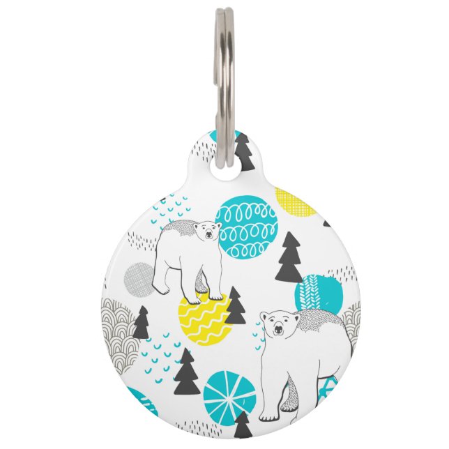 Polar bear pet tag (Front)
