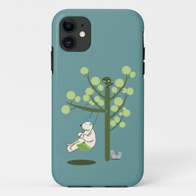 polar bear play a swing Case-Mate iPhone case (Back)