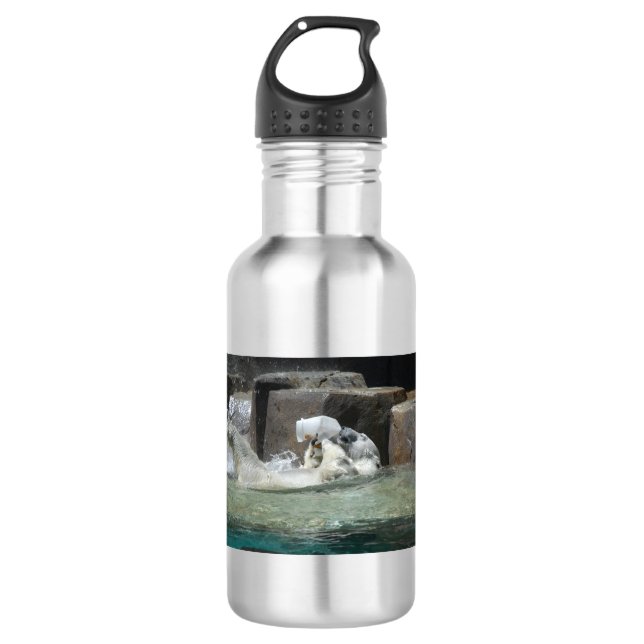 Polar Bear Playing with a Jug 710 Ml Water Bottle (Front)