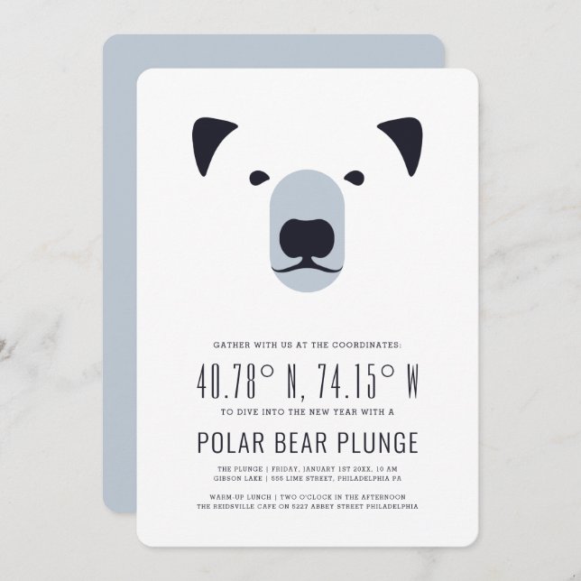 Polar Bear Plunge and Warm-up Lunch Invitation (Front/Back)