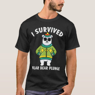 Polar Bear Plunge I Survived Cool Graphic T-Shirt
