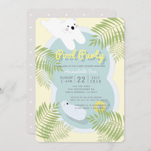 Polar Bear Pool Party Baby Shower Invitation