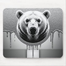 Polar Bear Portrait With Metallic Drip Effect 🐻❄