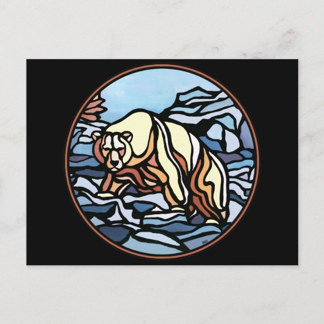 Polar Bear Postcard Native Bear Art Postcards (Front)