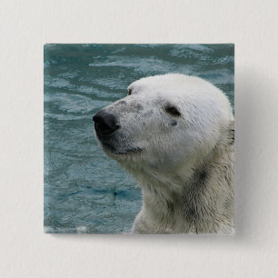Polar Bear Profile Square Pin