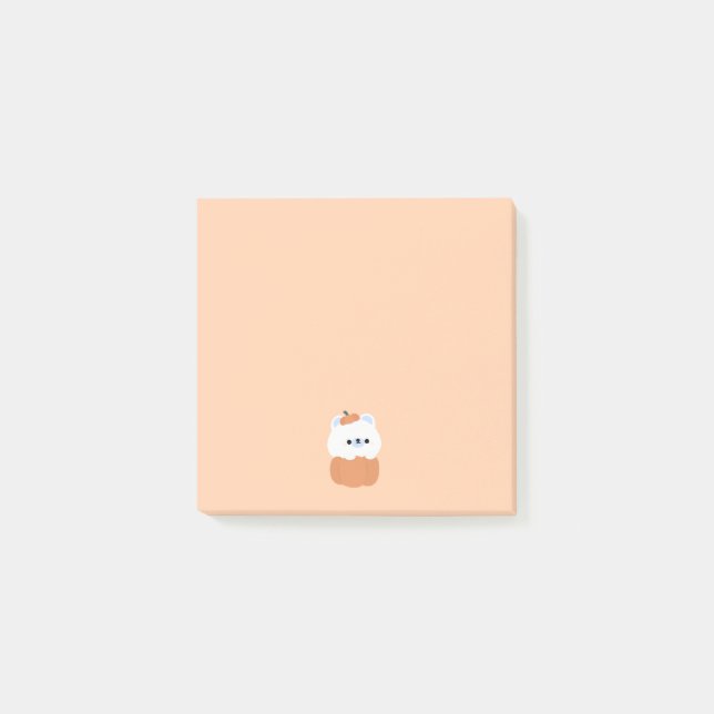 Polar Bear Pumpkin Post-it Notes (Front)