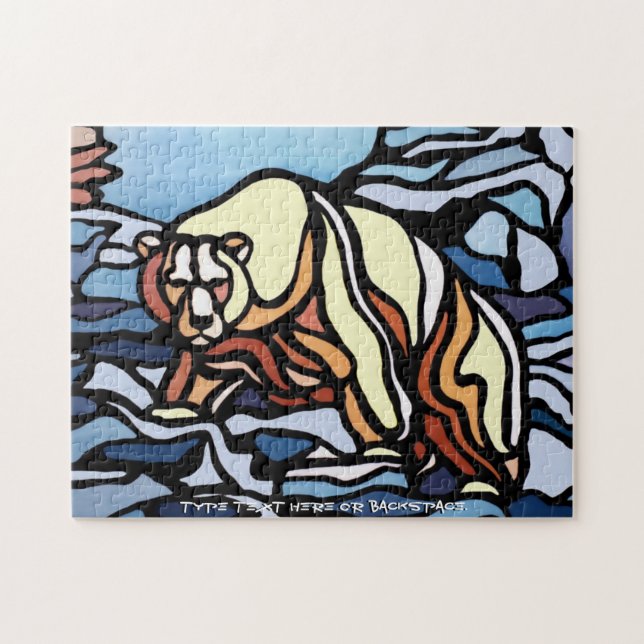 Polar Bear Puzzle Personalised Polar Bear Art Gift (Horizontal)