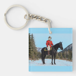 Polar Bear RCMP Corporal On Horseback Key Ring