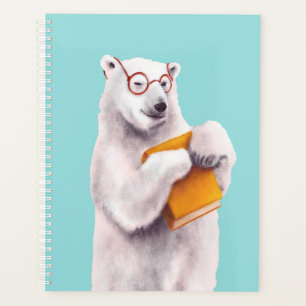 Polar Bear Reading Art – Book Lover Planner
