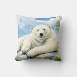 Polar Bear Relaxing Relaxing Animal Fun Happy Cool Cushion