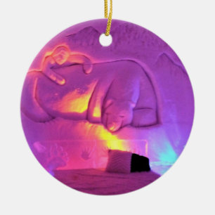 Polar Bear Room at Hotel de Glace, Quebec, Canada Ceramic Ornament