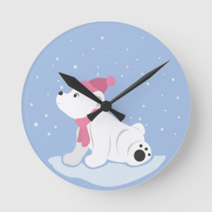 Polar Bear Round Clock