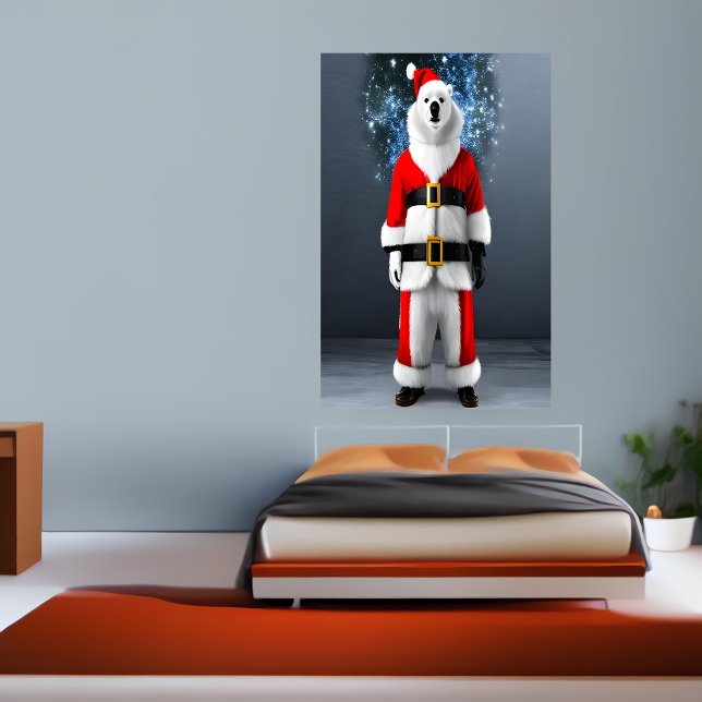 Polar Bear Santa Claus  | AI Art Poster (Creator Uploaded)