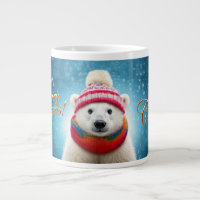 Polar Bear Santa hat and Scarf