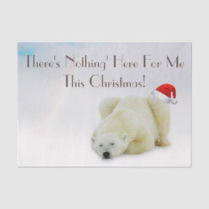 Polar Bear Santa Hat Winter Christmas Ouote Tissue Paper