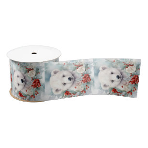 Polar Bear Satin Ribbon Christmas Gift Wrap