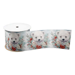Polar Bear Satin Ribbon Christmas Gift Wrap